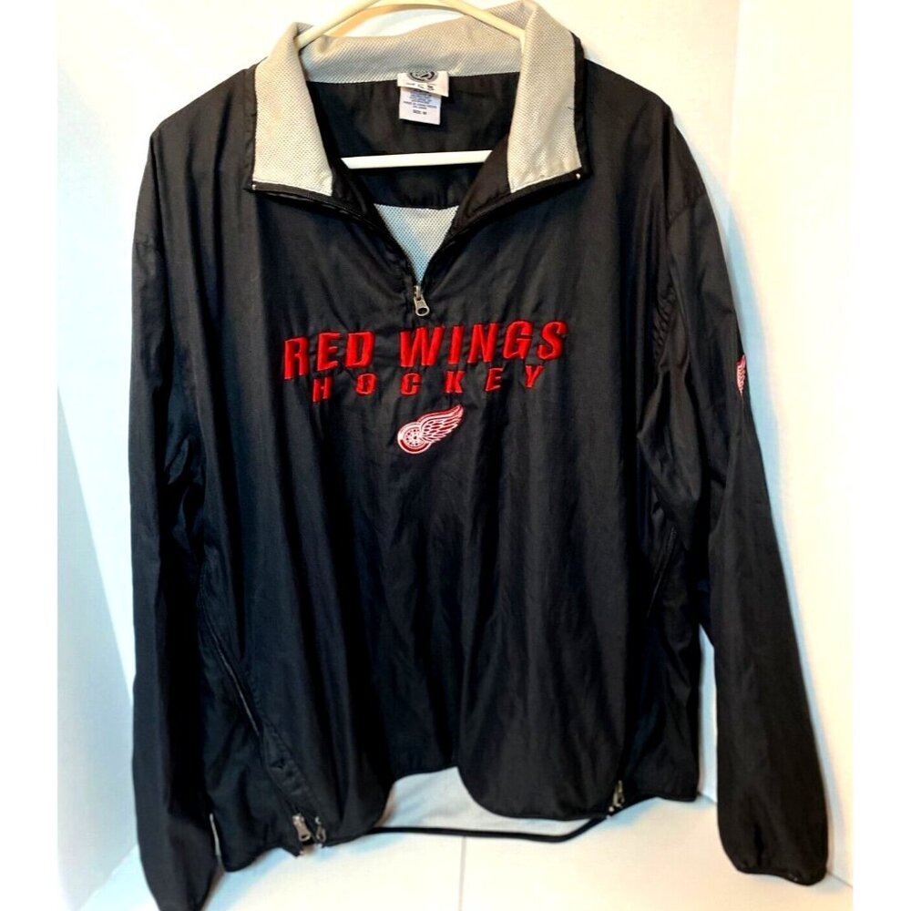 Detroit Red Wings Men's Hockey NHL  Pullover/Windbreaker M Mesh Lined